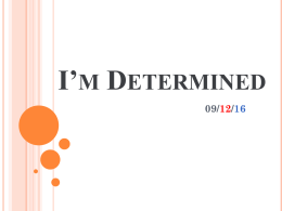 I`m Determined: PSS/SpEd