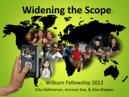Widening the Scope - The Wilburn Fellowship