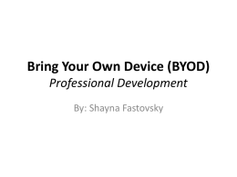 Bring Your Own Device (BYOD) Professional Development