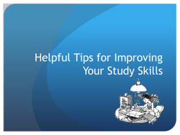 Helpful Tips for Improving Your Study Skills