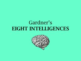 Gardner`s EIGHT INTELLIGENCES