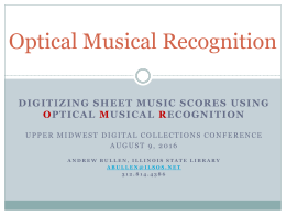 Optical Musical Recognition UMDCC AHB