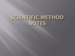 Scientific method notes - Shelton School District