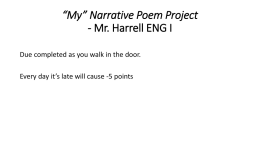 *My* Narrative Poem Project