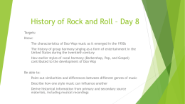 History of Rock and Roll * Day 9