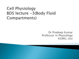 Cell Physiology BDS lecture
