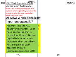 8-25 and 8-26 Cells and Organelles