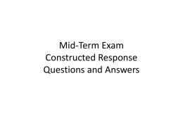 2nd Nine Weeks Constructed Response Answers