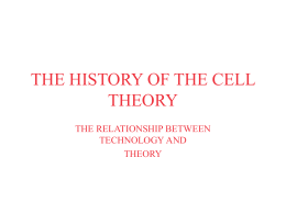 PowerPoint Presentation - THE HISTORY OF THE CELL THEORY
