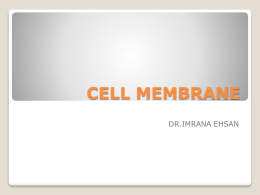 Membranes Dr. Imrana Ehsan