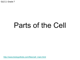 Parts of the Cell - WBR Teacher Moodle