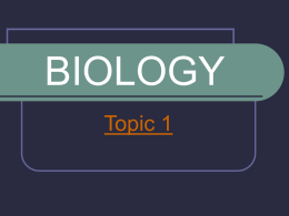 Biology Topic 1