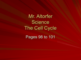 The Cell Cycle - Fair Lawn Schools