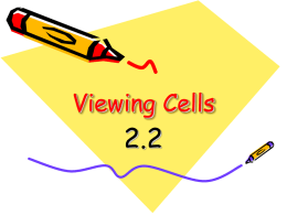 Ch. 2-Cells Lecture #2