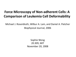 Force Microscopy of Non-adherent Cells: A Comparison of