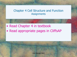 Mader 11 ch 4 Cell Structure and Function