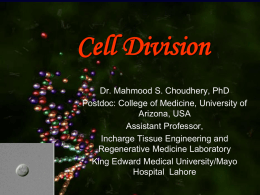 Cell Devision (Dr. Mahmood)