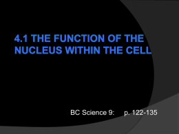 4.1 The Function of the Nucleus Within the Cell