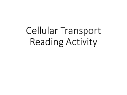 Cellular Transport Reading Activity