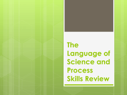 The Language of Science and Process Skills Review Robert Hooke