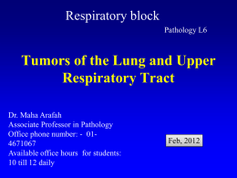 Tumors of the Lung and Upper Respiratory Tract