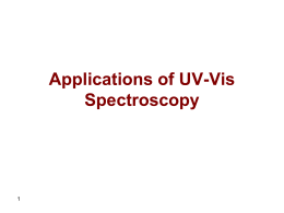Applications of UV-Vis Spectroscopy 1