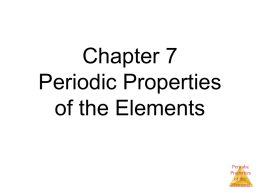 Chapter 7 Periodic Properties of the Elements