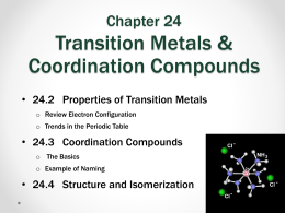 Transition Metals & Coordination Compounds