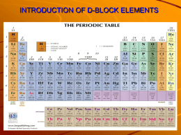 introduction of d-block elements 1-1-