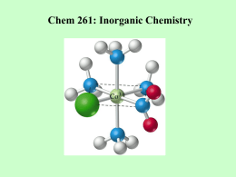 Chem 261: Inorganic Chemistry