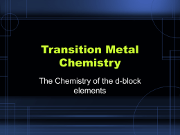 Transition Metal Chemistry - WordPress.com