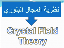 Bonding in complexes of d-block metal ions – Crystal Field