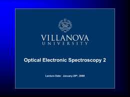 Optical Electronic Spectroscopy 2