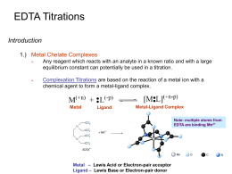 Chapter 12: EDTA Titrations - UNL