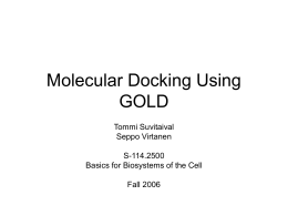 Molecular Docking Using GOLD