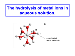 Stability of complexes of metal ions in aqueous solution.