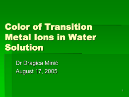Color of Transition Metal Ions