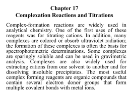 Chapter 15 Complexation and Precipitation