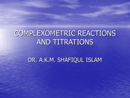 complexometric reactons and titration