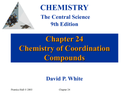 chemistry of coordination coumpounds