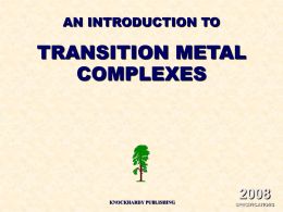 Transition metals 2