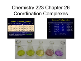 Chapter 26 Transitional Metal complex (notes)