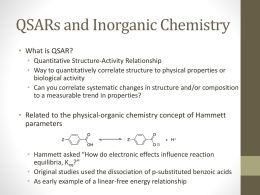 QSARs and Inorganic Chemistry