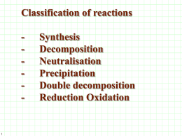 Reaction types summary