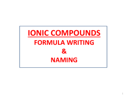 Ionic Bonding Notes