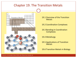 Chapter 20 The Transition Metals