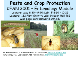 Crop and Pest Management AGRI 3001 – Entomology Module