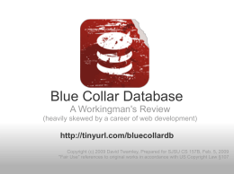 Blue Collar Database by David Twamley (2/5)