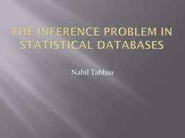 The Inference Problem in Statistical Databases