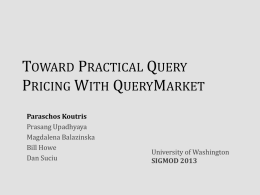 Query-Based Data Pricing - Computer Sciences User Pages